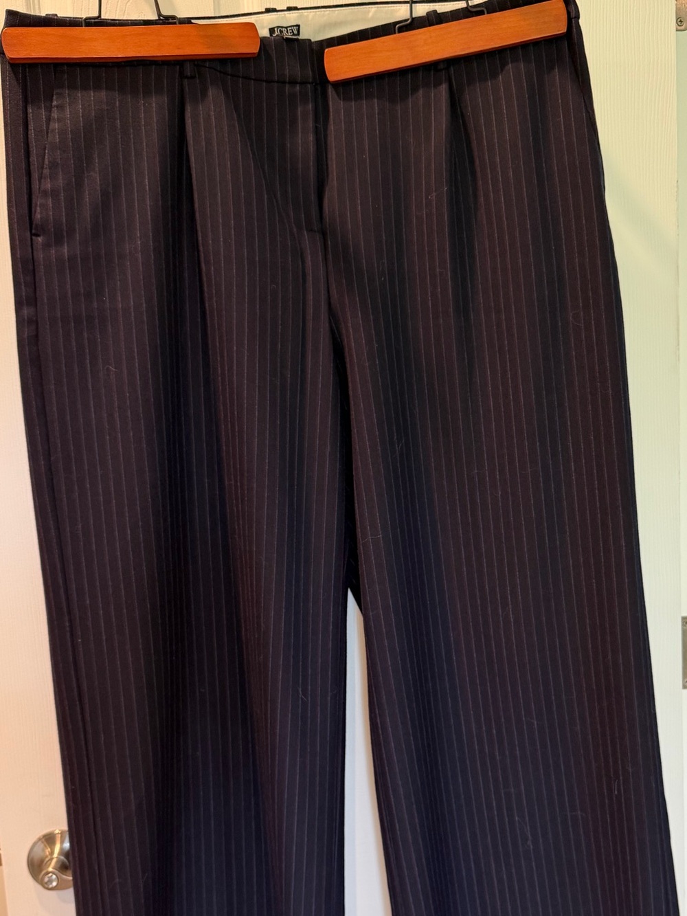 J. Crew Navy Pinstripe Dress Trousers